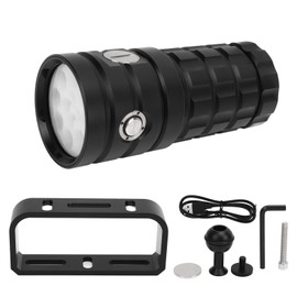 Diving Flashlight Super Bright Flashlight 18000LM Aluminum Alloy IPX8 Waterproof Underwater Dive Torch