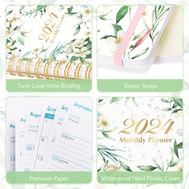 2024 Diary A5 Diary Week to View from Jan,2024 to Dec,2024 19.5 x13.5 cm Weekly Planner With Monthly Tabs