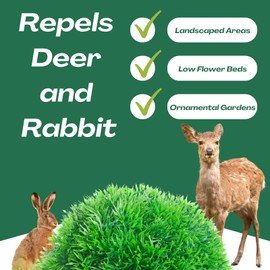 Deer & Rabbit Repellent Balls for Gardens, Plants & Trees - Outdoor Scent Deterrent with Plant Oils, Safe Around Pets, Long-Lasting 30-60 Days Protection