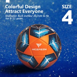 MGZFEZN Youth Soccer Ball Size 4, Kids Outdoor Play Game Training Practice Soccer Ball for Teen Boy Girl Indoor Outdoor with 1 Pump 1 Net Bag and 1 Gift Box
