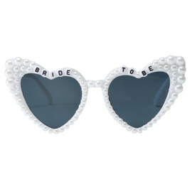 Long Keeper Heart Shaped bride Sunglasses bride to be Pearl Heart Sunglasses Women Love Heart Glasses Festival Hen Do Bachelorette Party Sun Glasses UV400