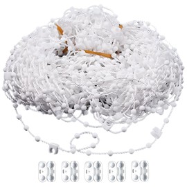 Jyeennar 1 PC Vertical Blind Chain with 5 Bead Clips, Durable Plastic Slats, Secure White Clips for Home,Office,Shop Window Coverings, Ideal for Homeowners, Interior Designers