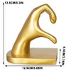 1Pair/2Piece Gold Heart Hands Book Ends, Heavy Duty Resin Decorative