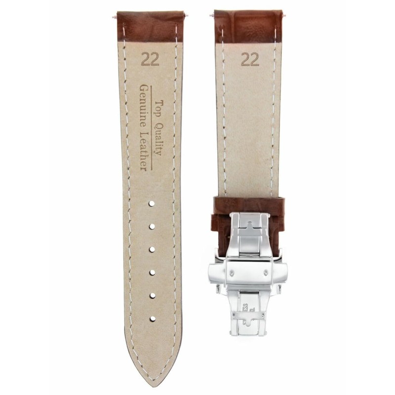 Ewatchparts 22mm Leather Watch Band Strap Compatible With Montblanc 4810