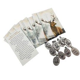 Westmon Works St Hubert Hunters Patron Saint of Hunters Holy Card Set Prayer on Back, Pack of 10, 4 inch