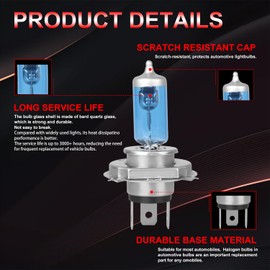 QUAYUB Fit for Toyota 4Runner 1996-2002 Headlight Bulbs, 350% Brightness 9003 Light Bulbs High Low Beam, Plug and Play, 2pcs