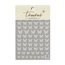 Nail Nara Tomo Nail Sticker 675 White Silk Butterfly (S7570130) / 토모 네일스티커 675 화이트실크나비 (S7570130)