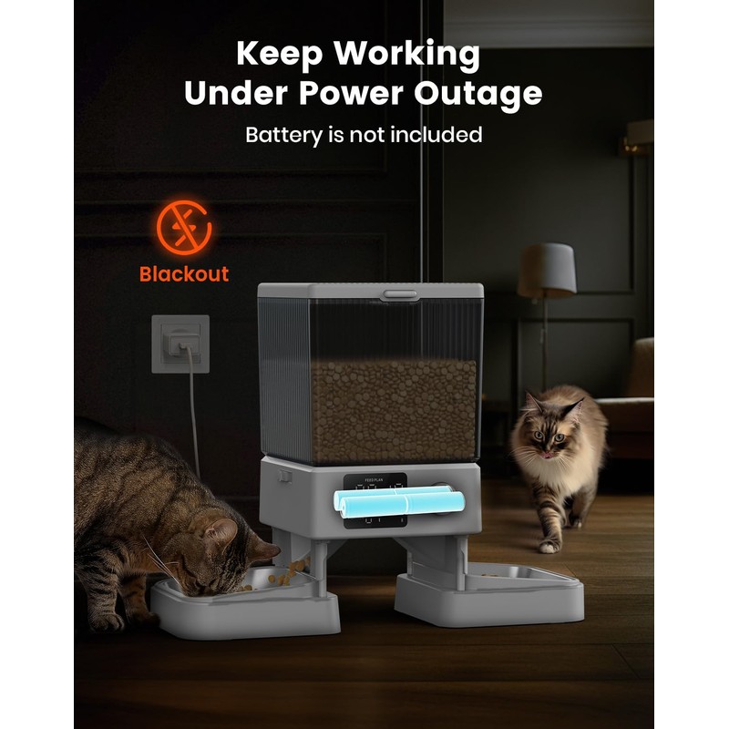 oneisall Automatic Cat Feeder for 2 Cats, 20 Cups/5L Automatic