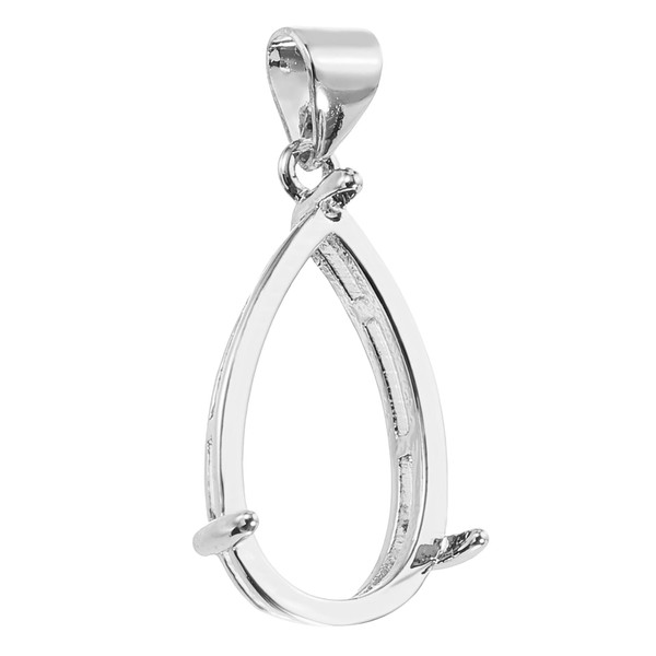 uxcell Blank Pendant Tray, 10 x 18 mm Drop-Shaped Bezel