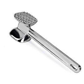 Meat Tenderizer Meat Cutting Aluminum Double-Sided Meat Hammer Meat Grinder Kitchen Utensils for Cooking with Seasonings (8.9 inches (22.5 cm)