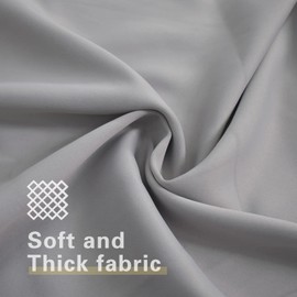 Light Grey Curtains 45 inches Long Living Room Darkening Window Curtain Panels Triple Weave Bedroom Basement 2 Panels Drapes Grommet Top 52"x45"