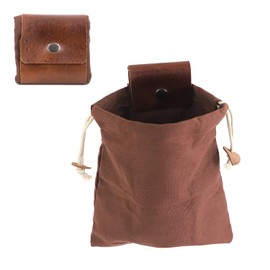 Kanyka Bag for Foraging Foldable for Hiking, Foldable Fruit Bag, Cotton Belt Bag, Multi-Purpose Canvas Bushcraft Bag, Collapsible Waxed Canvas Foraging Pouch for Hiking Camping, brown, Outdoor