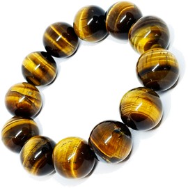 [hibikurasu] Yellow Tiger Eye Power Stone Bracelet Prayer Beads Bracelet Natural Stone Tiger Eye Stone Money Luck Work Luck, Stone