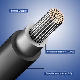 VALEMO Solar Cable 20 Feet 2x10 AWG Twin Wire Solar Extension Cable, Copper Strand with Female and Male Connectors on Both Ends, Solar Panel Wire & Adaptor for Home, Shop and RV Solar Panels