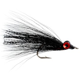 The Fly Fishing Place Clousers Freshwater Deep Minnow Black - Streamer Fly Fishing Flies - 4 Trout and Bass Flies - Hook Size 4