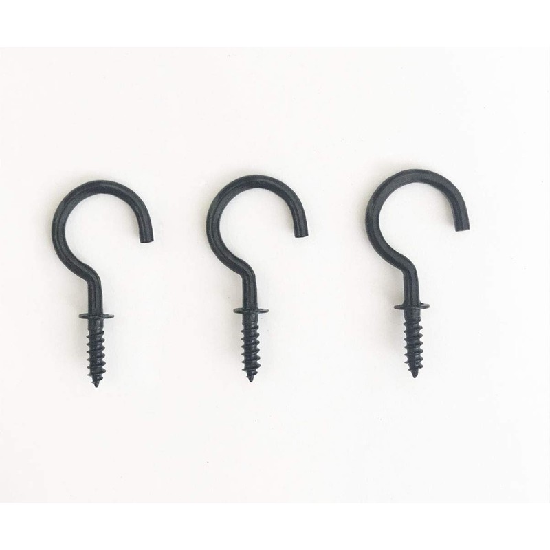 IDEALSV Black Ceiling Hooks 7/8'' Screw-in Light Hooks Hanging Cup