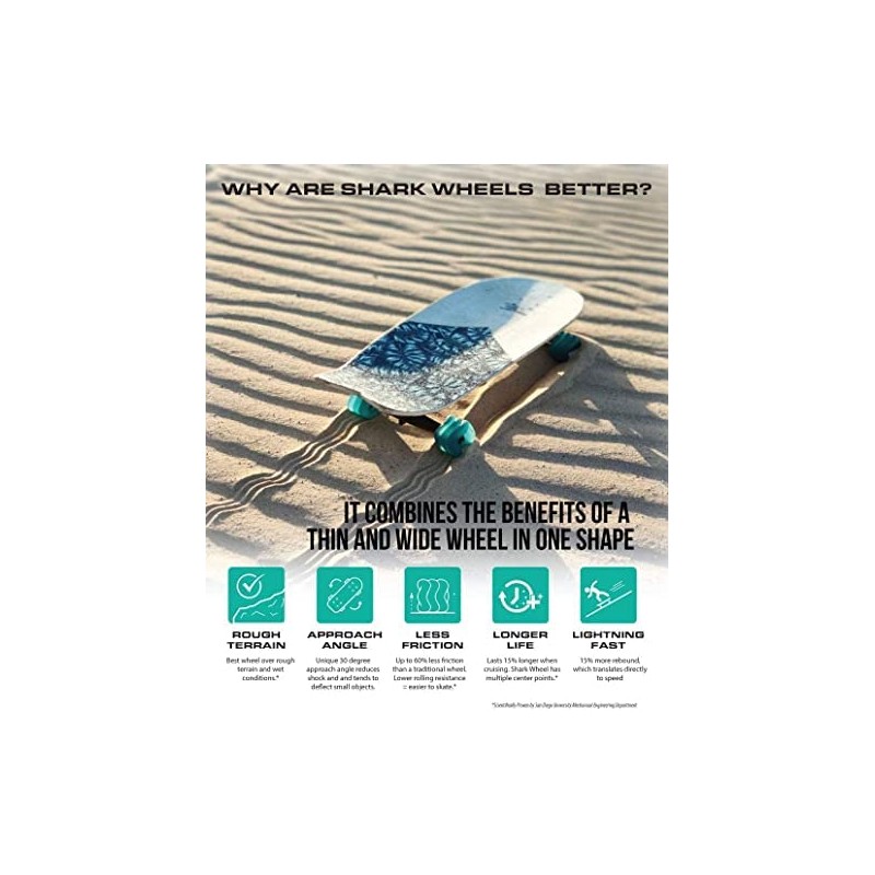 Shark Wheel - Ruedas de Crucero Longboard de 72 mm,