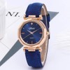 Women's Watch, Diamond Shaped Leather Strap Crystal Watches Analog Quartz