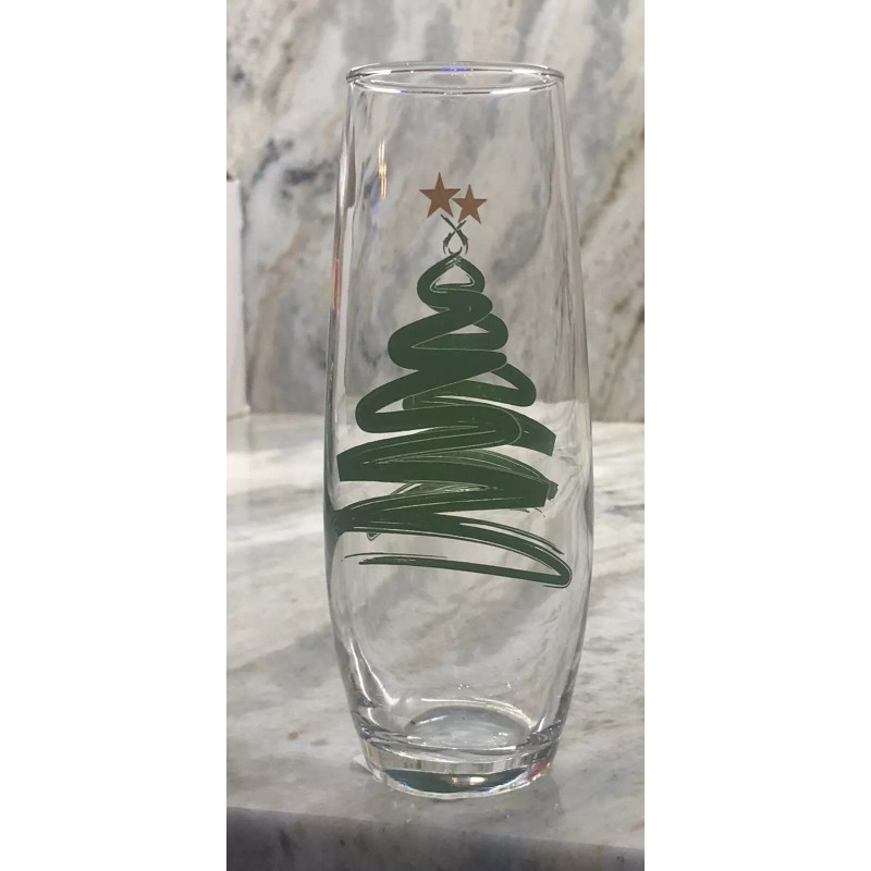 Grrenbrier -Christmas Tree Seamless Wine Glass. 9.5 Oz.