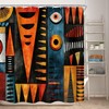 African American Shower Curtain Abstract Boho Tribal Bathroom Curtain Set