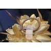 Gold Flora Feather Bead Corsage Hair Fascinator on Hairband Clip