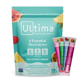 Ultima Replenisher Bebida en Polvo con Electrolitos Diarios, sin Azúcar, Variedad Tropical, 20 Sobres, con 6 Electrolitos y Minerales, Apta para...   