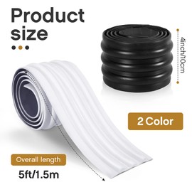 Deekin 2 Pcs 59 x 4 Inch Keel Guard for Fiberglass Boat, Aluminum Boats and Inflatable Boats Prevent Damage Self Installation Kayak Accessories for Fiberless Inflatable, White, Black