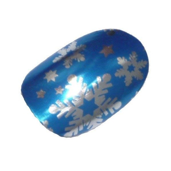 Chix Nails Nail Wraps Blue Silver Snowflake Christmas Chrome Fingers Toes Vinyl Foils