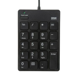 Sanwa Supply NT-18UH2BK Numeric Keypad with USB 2.0 Hub, Black