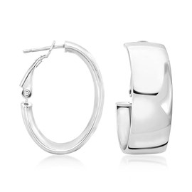 Ross-Simons Italian Sterling Silver Oval Hoop Earrings