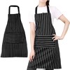 TRIXES Kitchen Chef Cooking Apron Black & White Stripe