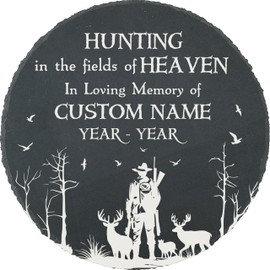 Hunting Memorial Stone, Gone Hunting in Heaven Slate Garden Stones, Hunting Memorial Gift, Hunting in Memory Loss of Loved One, Loss of Dad, Husband, Son TNP51