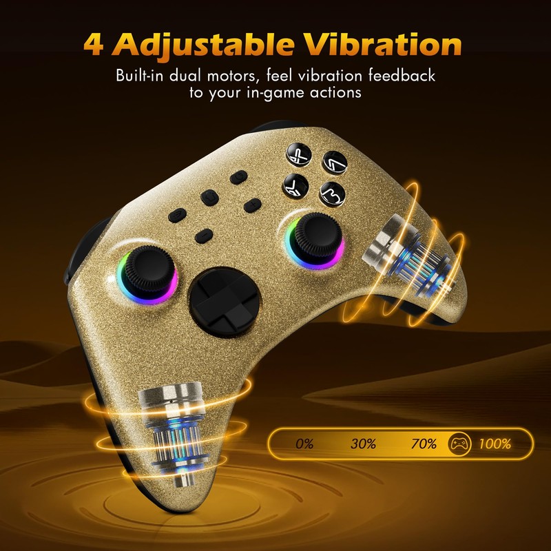 Mytrix Glitter Gradient Pro Controller, for Switch/OLED/Lite Steam Deck, Pro