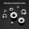 Pack of 190 Flange Nuts with Flange and Locking Toothing,