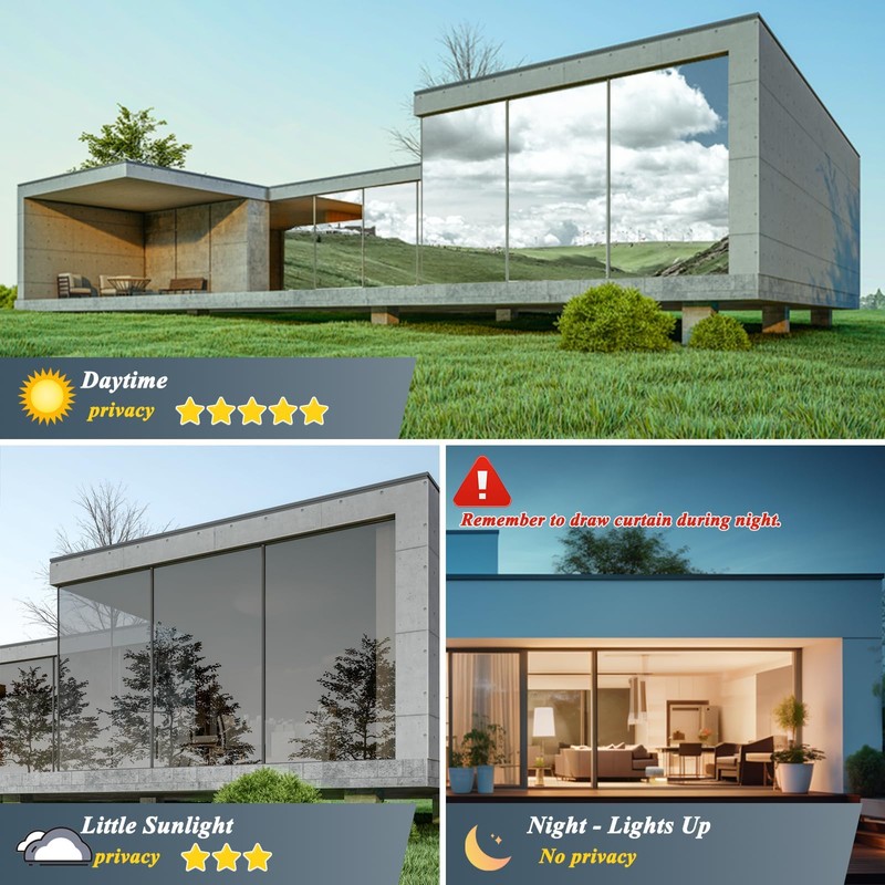 One Way Privacy Window Film,Window Tint for Home Office,Daytime Window