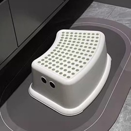 Non-Slip Kids Step Stool–Sturdy Safe Toddler Step Stool for Bathroom Sink,Potty Training, Kitchen & Bedroom,with Soft Anti-Slip– Grey