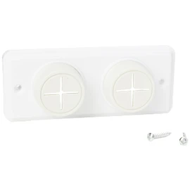 Merriway BH02004 Soft Rubber Push in Double Towel Cloth Holder Screw Fix - White