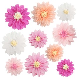 iwlorys Pink Roses Themed Paper Flower Set, 10 Pieces, 11.8 inches (30 cm) / 7.9 inches (20 cm), Spring, Summer, Decoration, Confession, Cheer, Anniversary, Decoration, Interior Shop, Wedding,