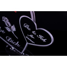 "Für die Beste Mama der Welt" Laser-Engraved Heart Shaped Acrylic Plaque, Perfect for Mother's Day or Christmas, 205 x 170 mm