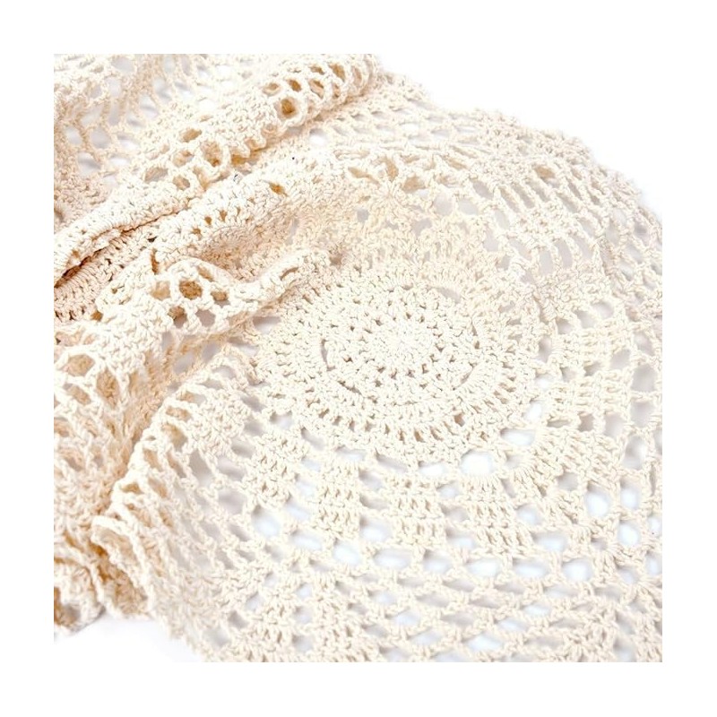 Table Runner Handmade Woven Fashion Lace Tablecloth Antique Rustic Table