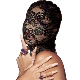 HOMELEX 1 Piece Sexy Lace Mask Full Lace Face Mask Masquerade Hollow Out See Through Hood -Black
