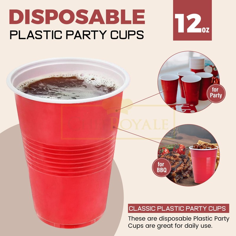 CHEF ROYALE red Cups (25, 12)