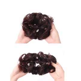 YFFSFDC Women's Hair Bun Wig, Kimono, Chignon, Partial Wig, Hair Extension, Volume Up, Women's Point Wig, Perfect Hairstyle, Easy to Wear, Natural Feel (Dark Brown)