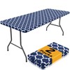 Smiry Rectangle Picnic Table Cloth 2 Pack, 8FT Waterproof Elastic