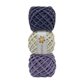 MAKRAMA Hilaza de Algodón 3mm Macramé Kit 3pz 300gr (Lavanda)