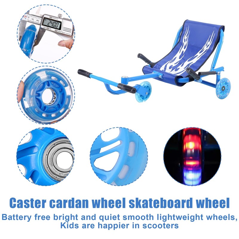 Pack of 4 80 mm Scooter Wheels, LED Scooter Replacement