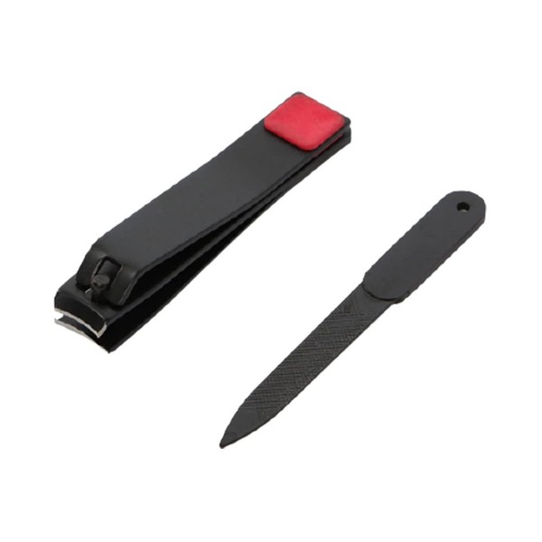 Muellery Nail Clippers Set Nail File Black Stainless Fingernails Toenails