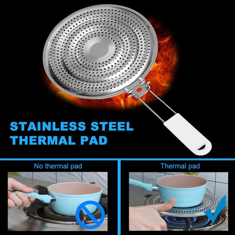 Heat Diffuser Plate,Double Layers Stainless Steel Gas and Electric Stove