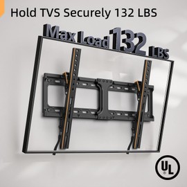 IWORKBORAD 55 65 75 85 inch Low Profile TV Wall Mount for 32-90 '' TVs, Tilt TV Mount Bracket, Safe Lock & Quick Release, Max VESA 600x400mm, 24 inch Studs,132 lbs, Fit Most 55+ 75+ 85+ 86 TVs