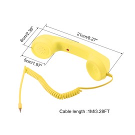 sourcing map 3.5 mm Retro Telephone Handset for Microphone Speaker Yellow